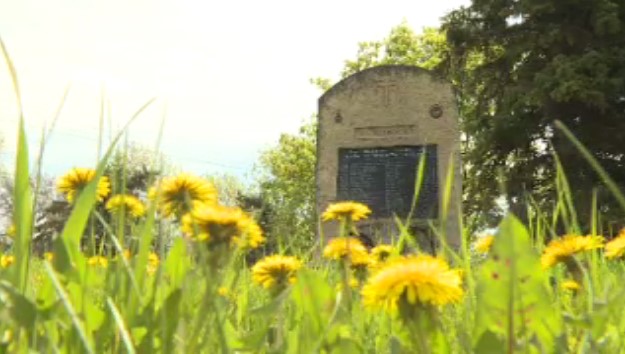 The monument in Charleswood honouring the Charleswood and south Headingley men who lost their lives in both the First World War and the Second World War.