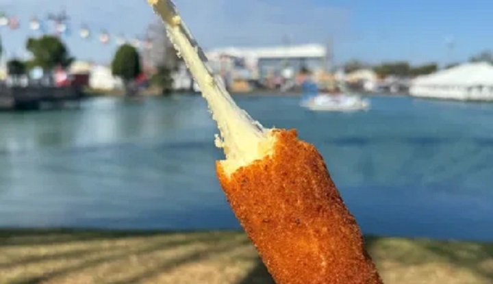 The Calgary Stampede menu includes a giant mozza stick on-a-stick.