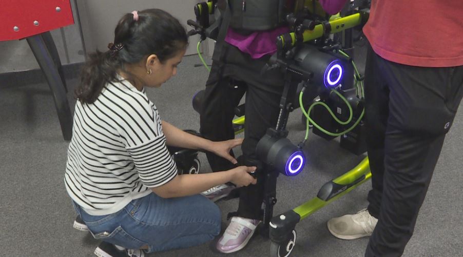 A Winnipeg occupational therapist says a new robotic exoskeleton can help kids with disabilities learn to walk faster than traditional methods.