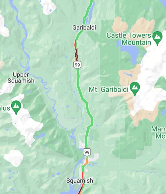 A crash has closed the Sea-to-Sky Highway in both directions about 24 kilometres north of Squamish.