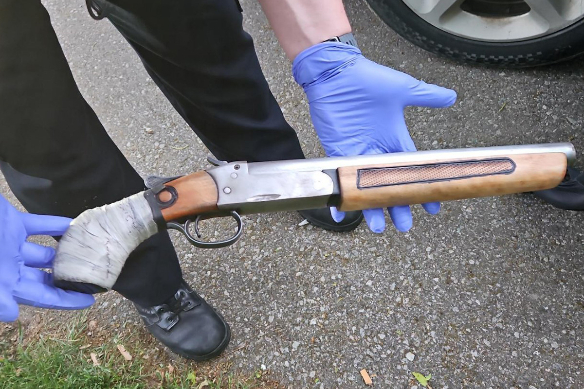 Waterloo Regional Police officers seized a sawed-off shotgun during a traffic stop in Cambridge.