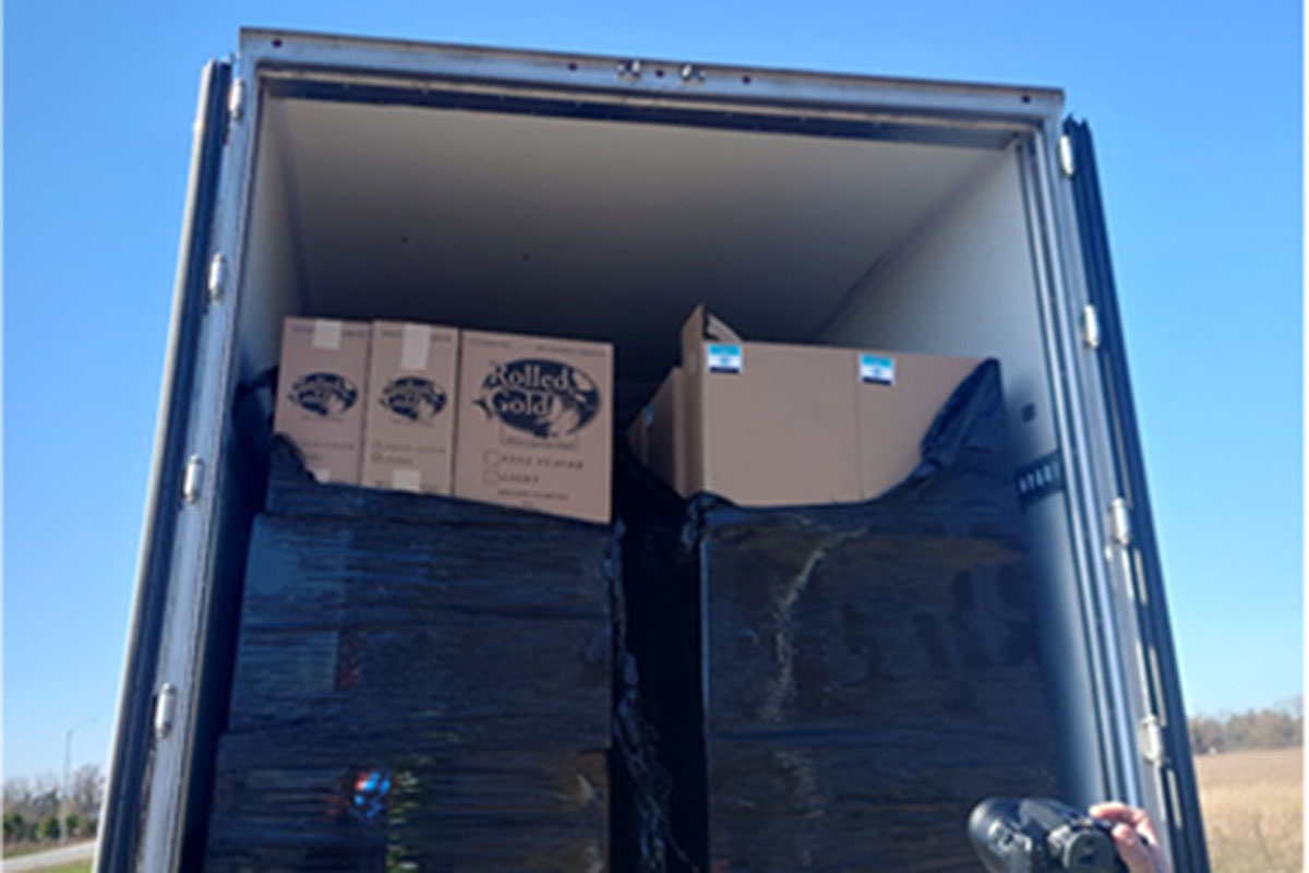 OPP seized a truck containing 42,000 cartons of unmarked smokes  on April 25.