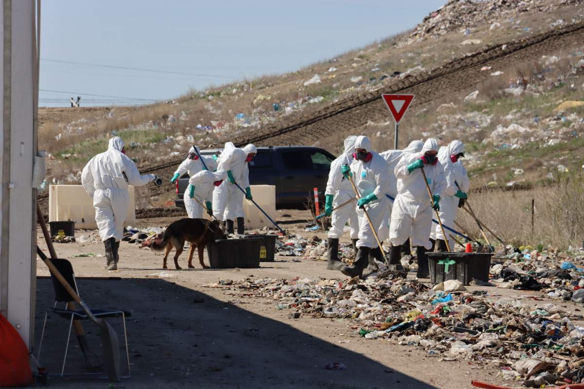Photos of the police search efforts at Saskatoon's landfill.