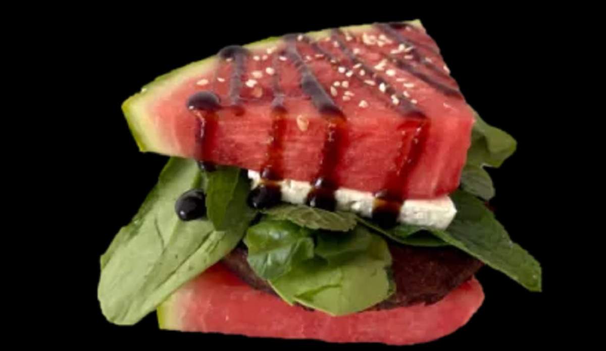 The 2024 Calgary Stampede menu includes a watermelon burger.