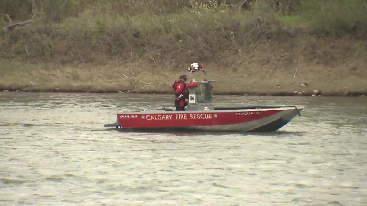 A Calgary fire and rescue boat on the Bow River, May 30, 2024