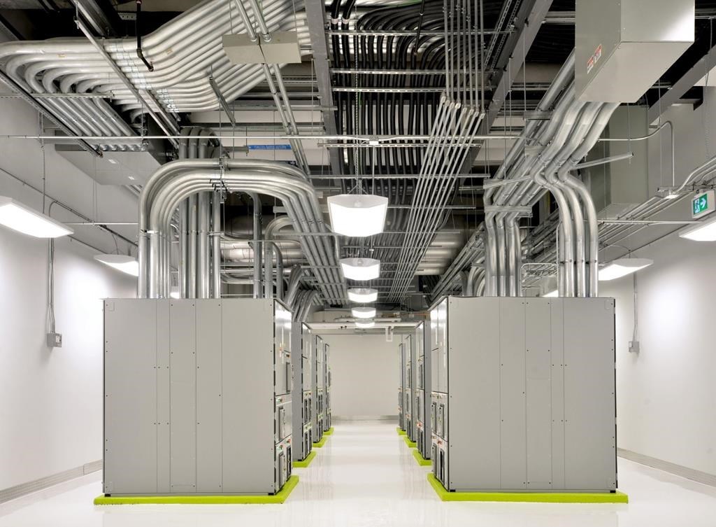 Servers are seen inside a new Telehouse Canada data centre, in Toronto in an undated handout photo.