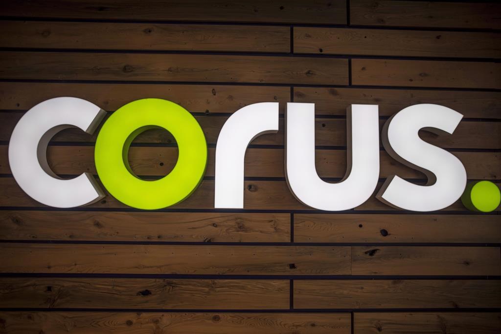 The Corus logo is displayed in Toronto on Friday, June 22, 2018. THE CANADIAN PRESS/Tijana Martin.