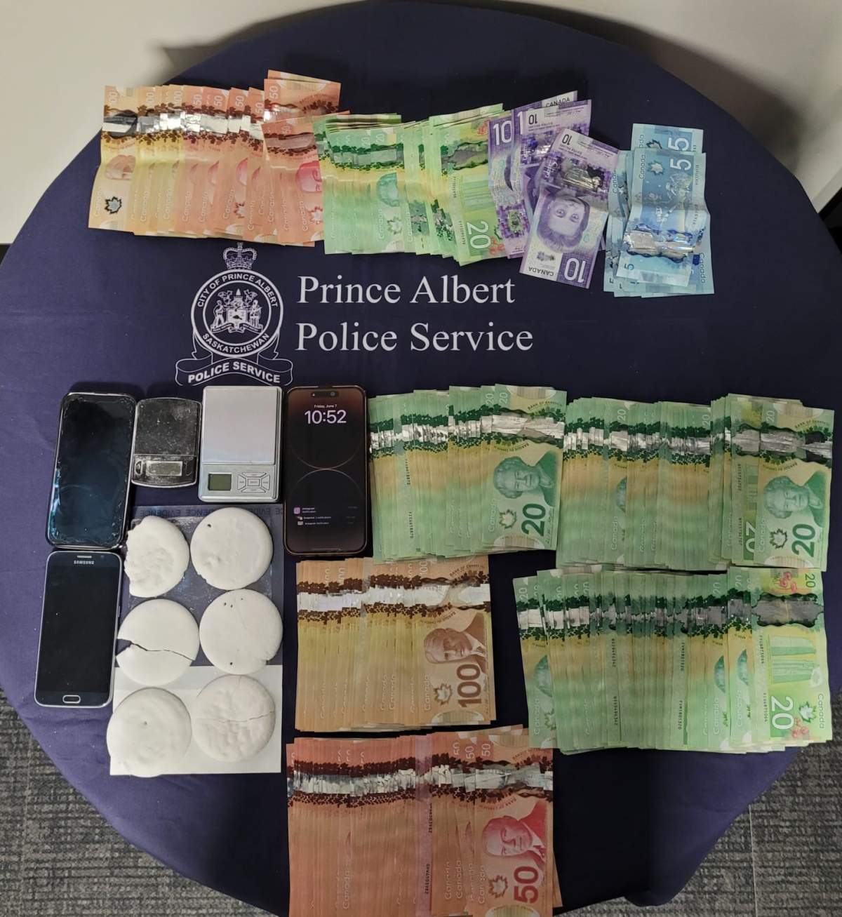 Cash and crack cocaine was seized by Prince Albert police last week.