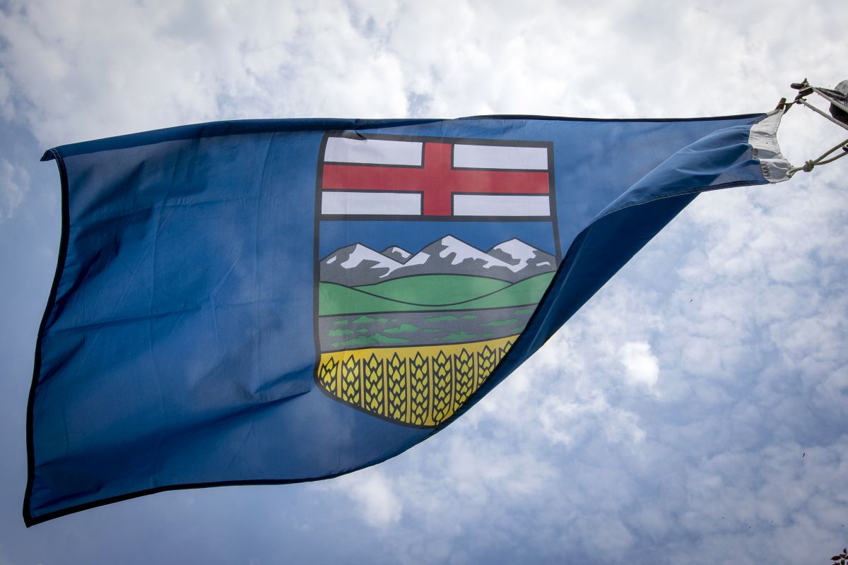 Alberta's provincial flag pictured in Kingston, Ontario on Tuesday May 25, 2021.