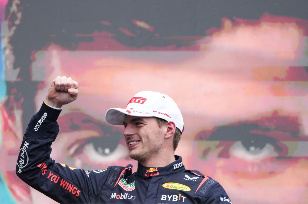 Red Bull Racing driver Max Verstappen, of the Netherlands, celebrates his win at the Canadian Grand Prix in Montreal on Sunday, June 9, 2024.