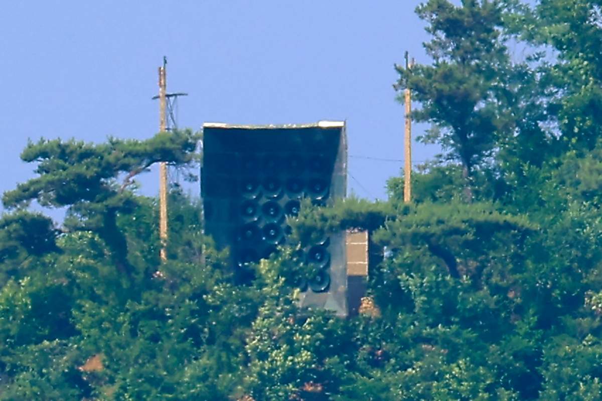 A facility of North Korean loudspeakers is seen in Incheon, South Korea, Tuesday, June 11, 2024.