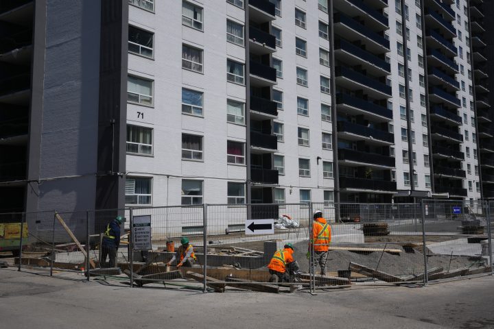 An exterior shot of 71 Thorncliffe Park Drive, as seen on Monday, April 22, 2024.