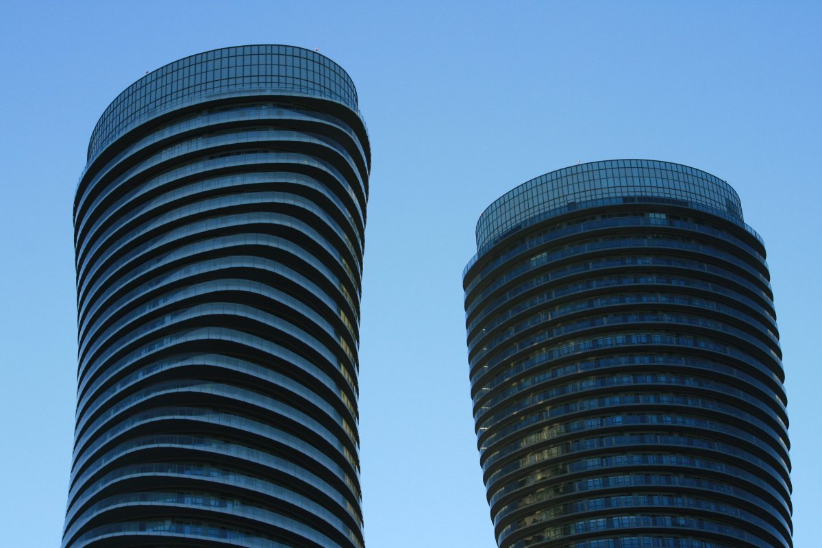 The Absolute Towers, a residential condominium twin tower skyscraper complex in Mississauga, Ontario, is shown on Saturday, Sept.15, 2012. The 50 and 56-storey towers, nicknamed the Marilyn Monroe towers because of their curves,  are located on Absolute Ave. and Hurontario Street in the heart of Mississauga. 