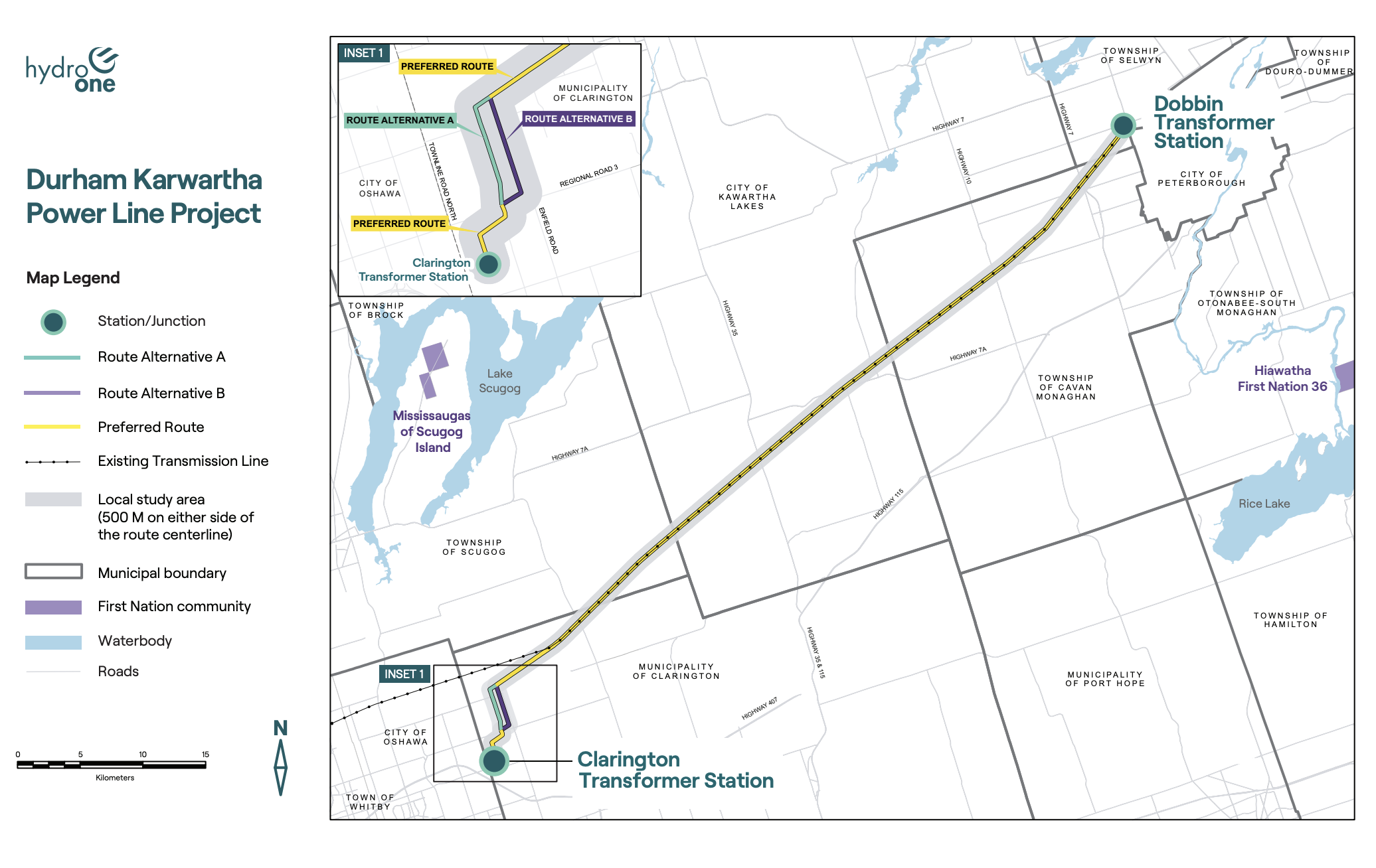 Proposed Hydro One Line Upgrades Run From Clarington To Durham Kawartha Power Line Map 1 