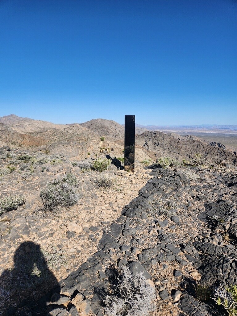 another mysterious monolith appears, discovered on las vegas hiking trail