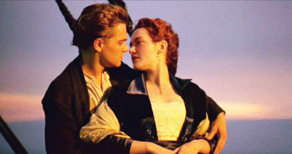 The movie "Titanic", written and directed by James Cameron. Seen here from left, Leonardo DiCaprio as Jack and Kate Winslet as Rose. Winslet revealed in a Vanity Fair interview that kissing DiCaprio wasn't "all it's cracked up to be."