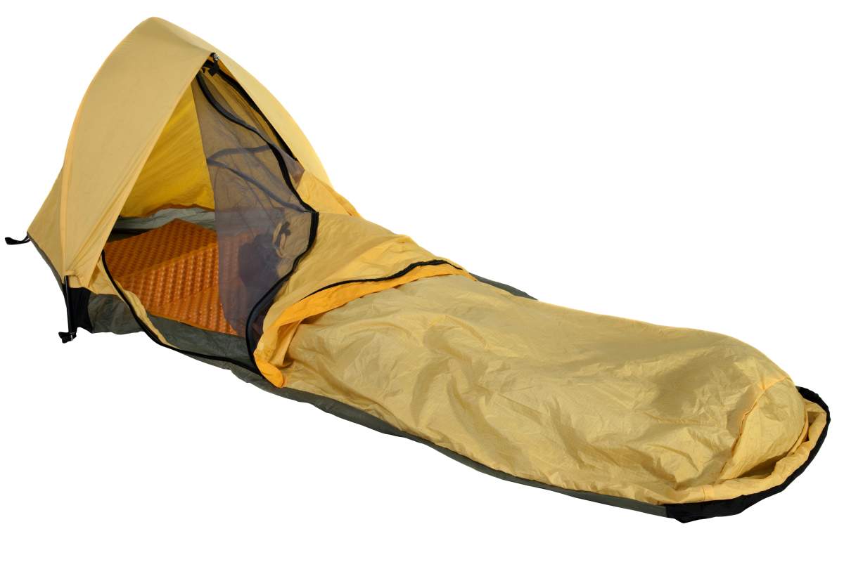 A yellow bivy.