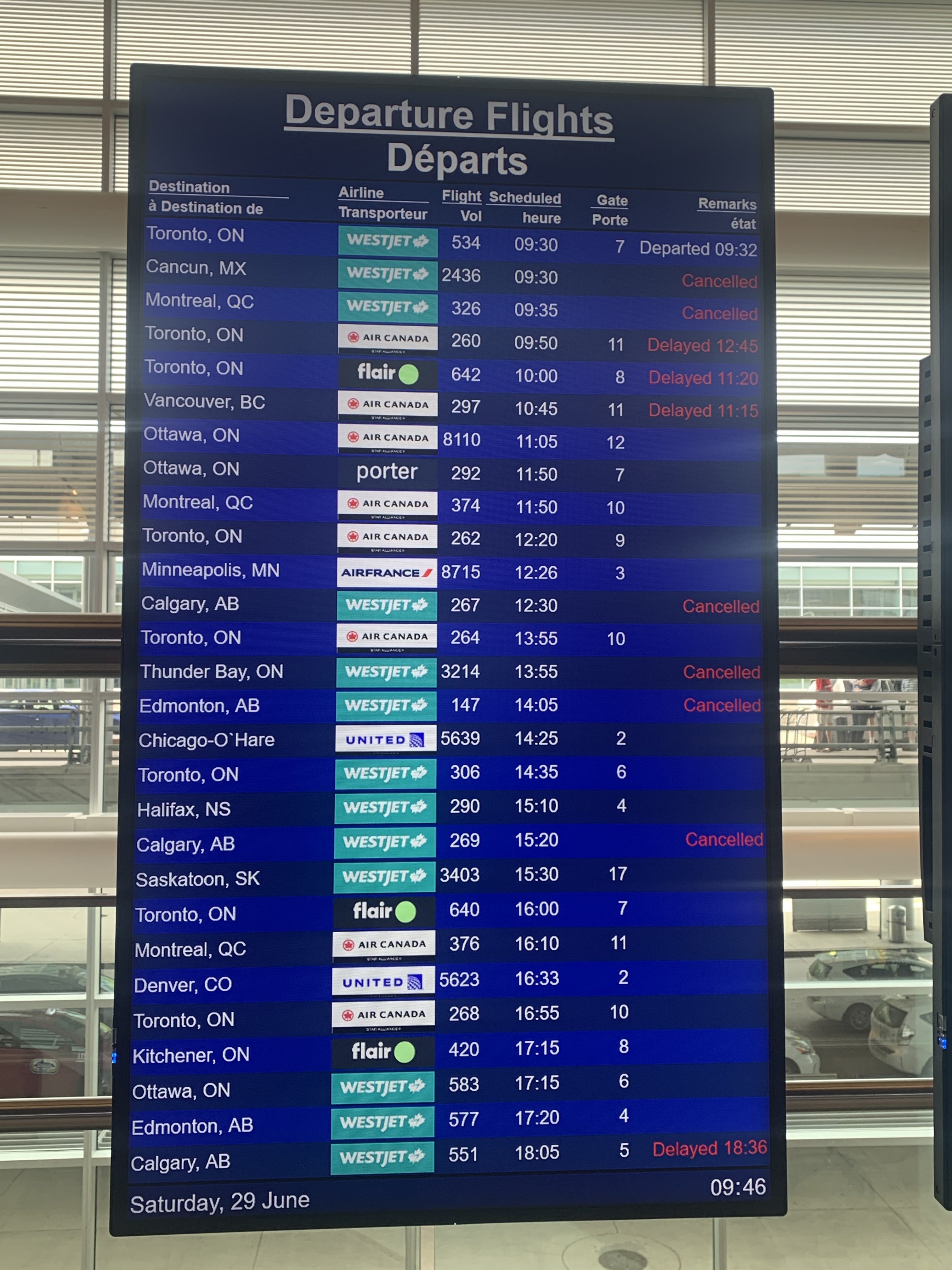 Стачката на механиците на WestJet засяга Уинипег с анулирани полети