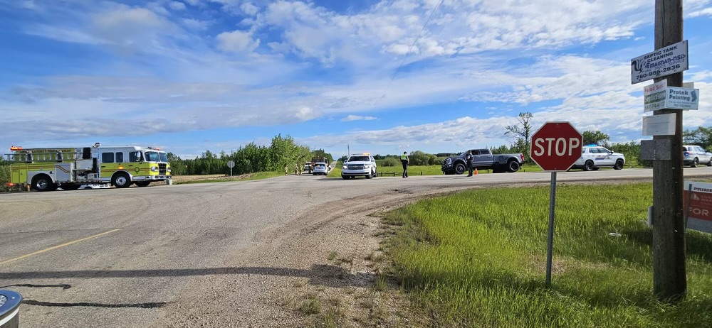 Emergency crews were called to a collision involving a school bus and an SUV in Leduc County on Monday and the crash sent a child to hospital with non-life-threatening injuries.