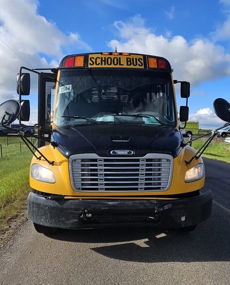 Emergency crews were called to a collision involving a school bus and an SUV in Leduc County on Monday and the crash sent a child to hospital with non-life-threatening injuries.