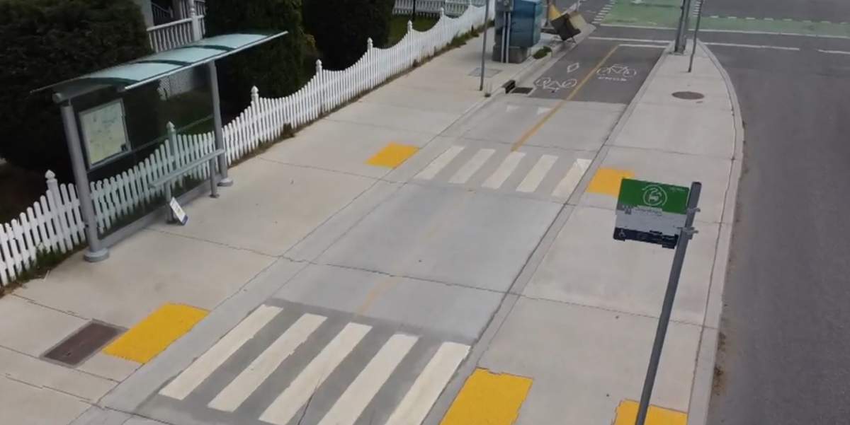 A floating bus stop in Kelowna, B.C.