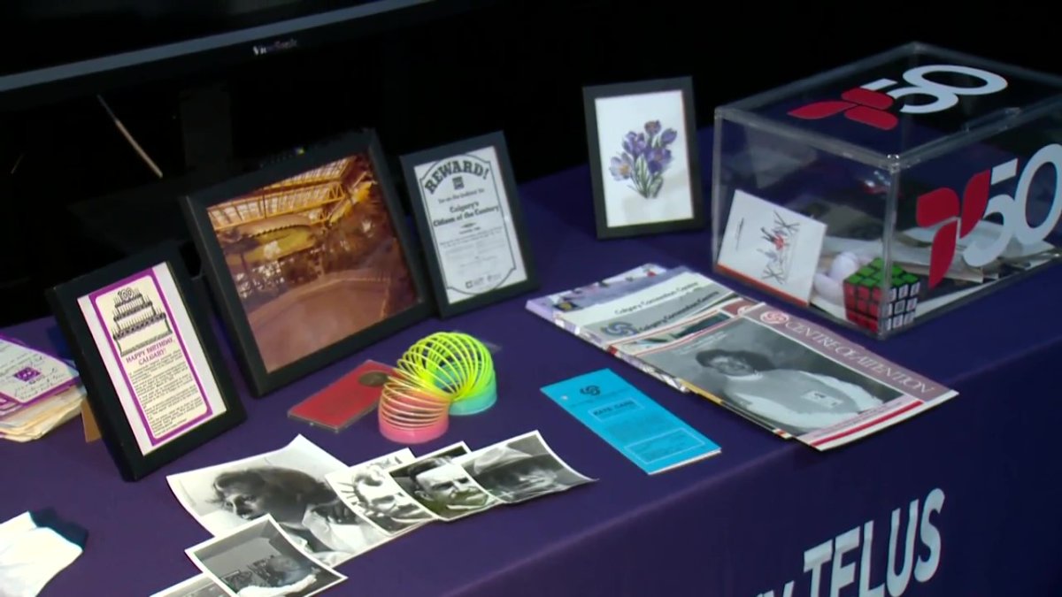 The items inside a 50-year time capsule that was opened at the Calgary Convention Centre on June 3, 2024