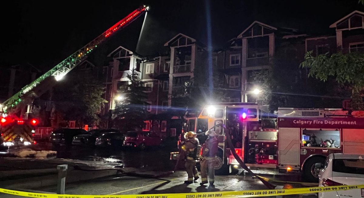 According to the Calgary Fire Department, crews were called to the Prestwick Villas condo complex at about 10 p.m. on Sunday night.