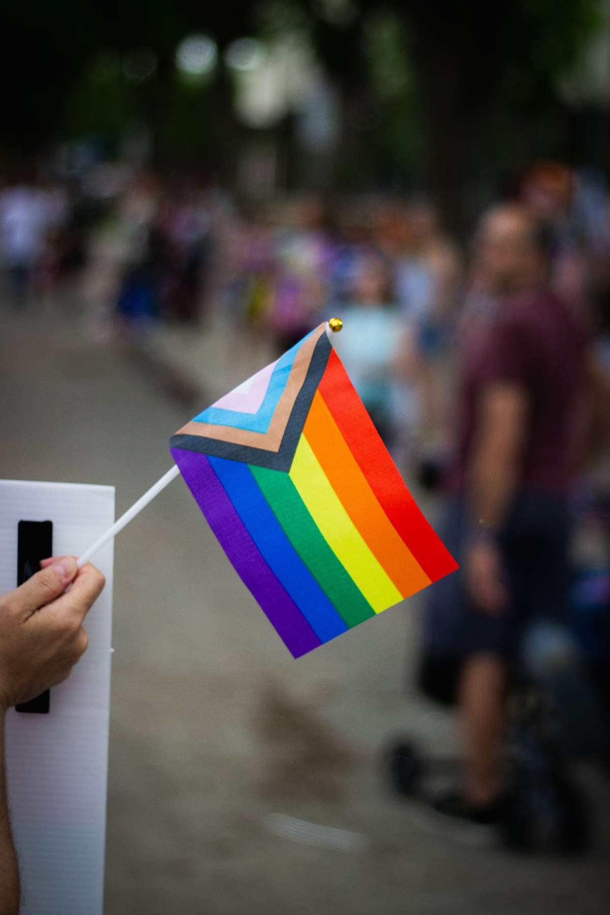 A pride flag is seen on Albert Street in Regina.