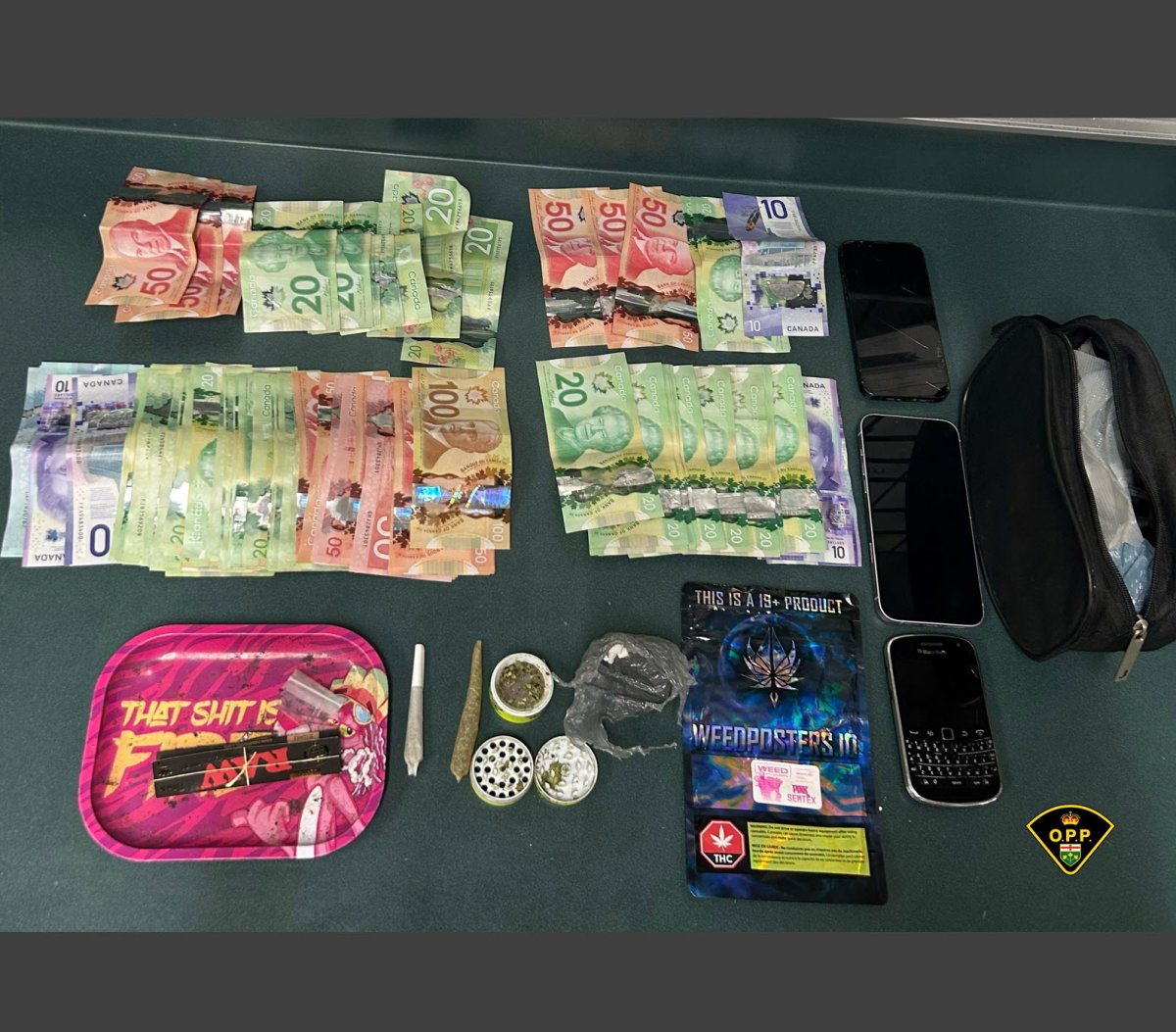Central Hastings OPP seized drugs and cash following a traffic stop on Hwy. 7 in Marmora and Lake Township on June 5, 2024.