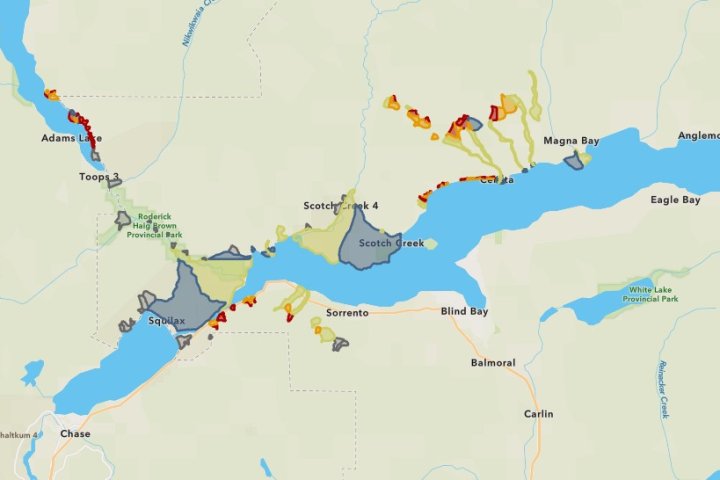 Landslide risk warning issued for post-wildfire areas in Shuswap