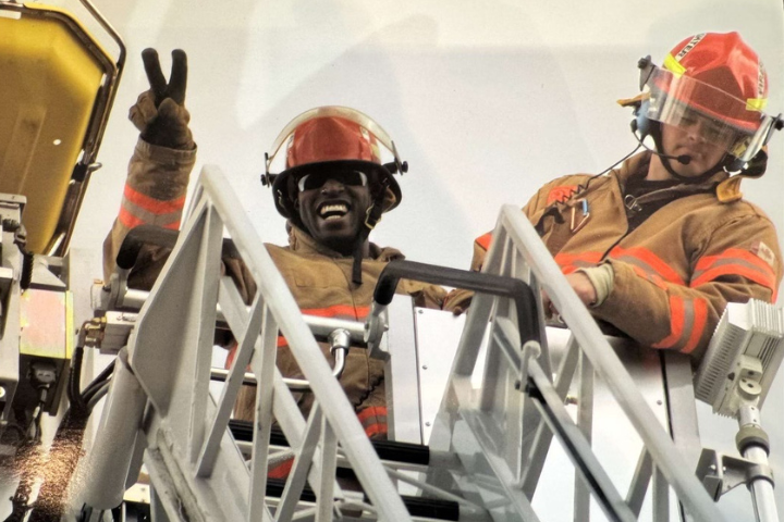 From football to firefighting. One former Roughrider took the leap from tackling players to tackling fires – and he says the two aren't so different.