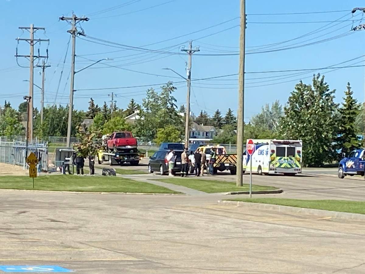 At about 10:30 a.m., a tow truck was seen removing a red pickup truck from 45th Street in Leduc. It was not immediately clear how or if the truck was involved in an incident police were investigating.