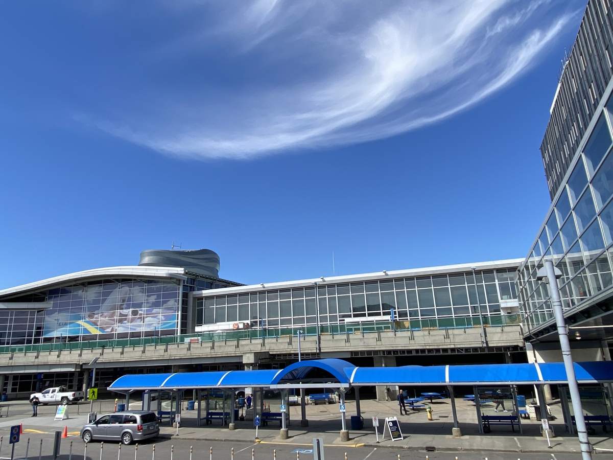 Construction on the Edmonton International Airport's departures roadway Tuesday, June 11, 2024.