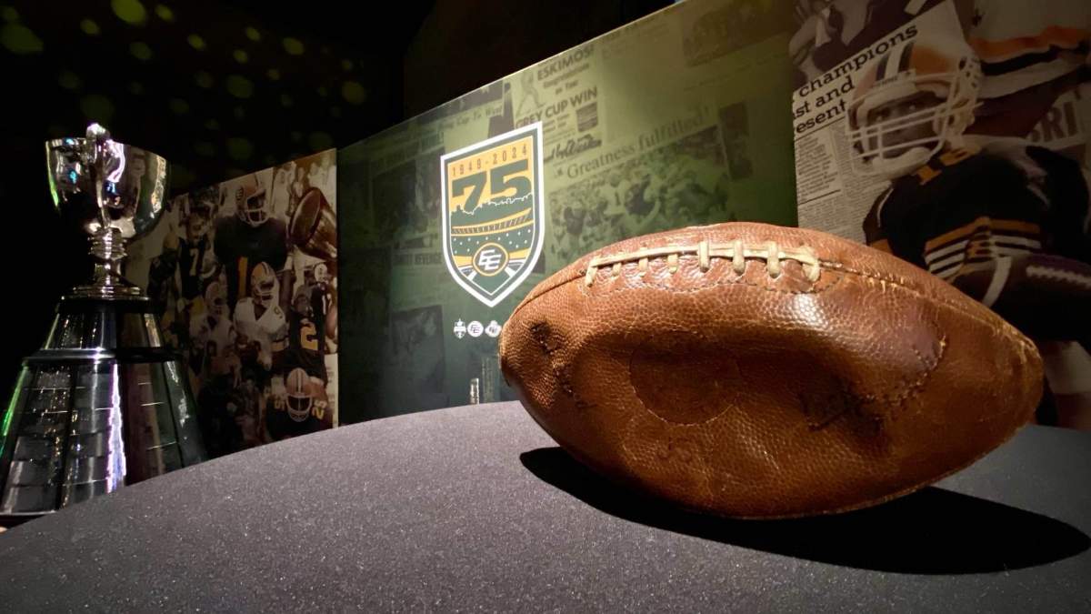 The 1956 Grey Cup-winning football was presented to Jack Parker Jr. at an Edmonton Elks alumni dinner Thursday, June 6, 2024.