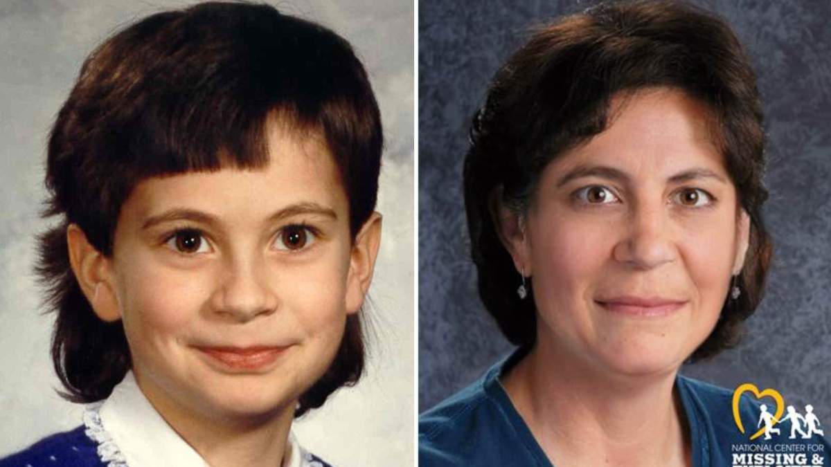 A split image. On the left is Cherrie Mahon, age 8. On the right is a rendering of what Mahan may look like in 2024.