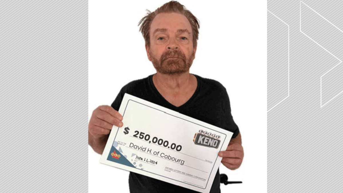 David Howard of Cobourg, Ont., claimed a $250,000 prize playing Keno.