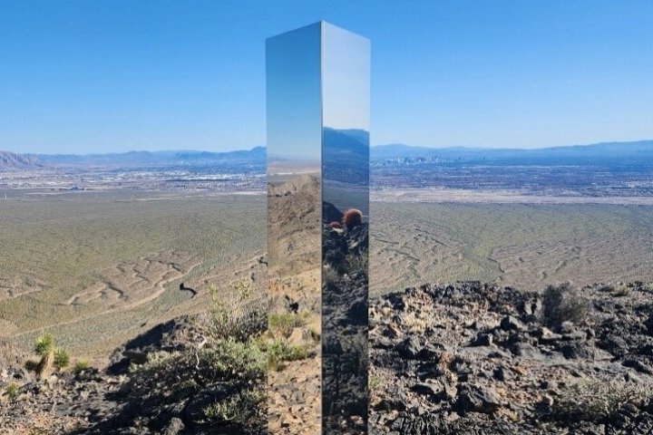 Another mysterious monolith appears, discovered on Las Vegas hiking trail
