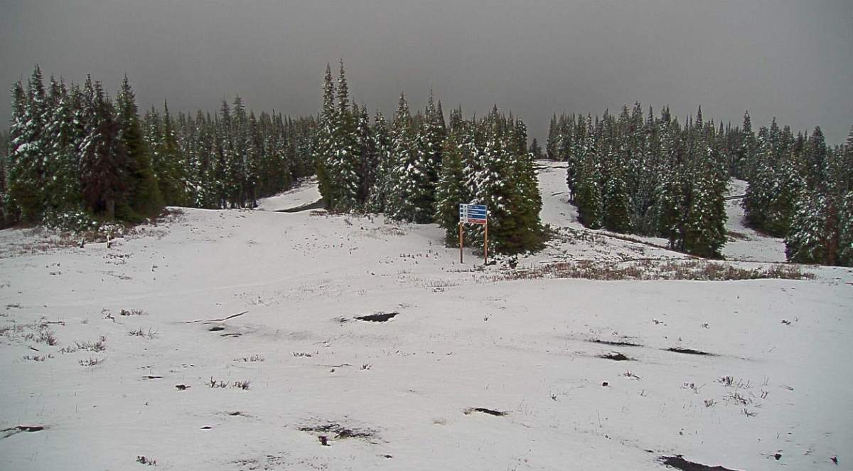 Snowfall at SilverStar Mountain resort.