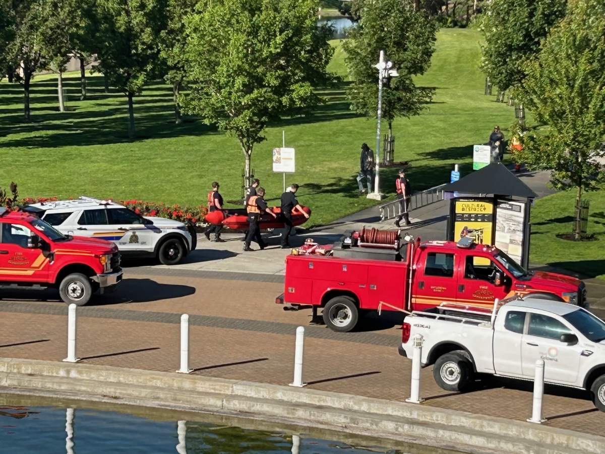 Officials recovered the body of a woman on the shores of Okanagan Lake.