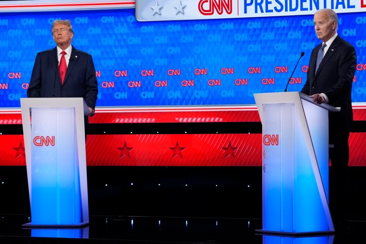 At U.S. presidential debate, Biden tries to confront Trump