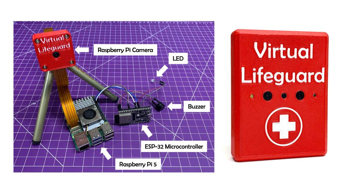 A photo of the Virtual Lifeguard prototype hardware and final package.