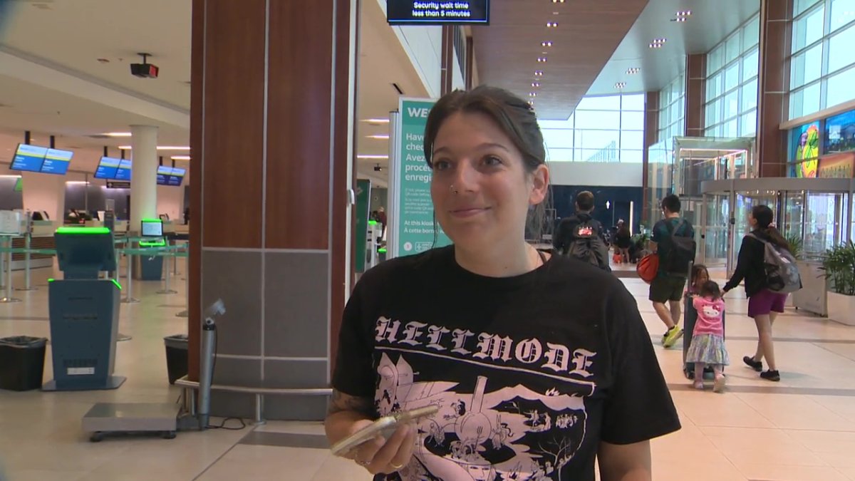 Natalie Maxwell, of Hamilton, Ont., was visiting Halifax with some friends for the weekend when their return flight was cancelled on Sunday, June 30, 2024.