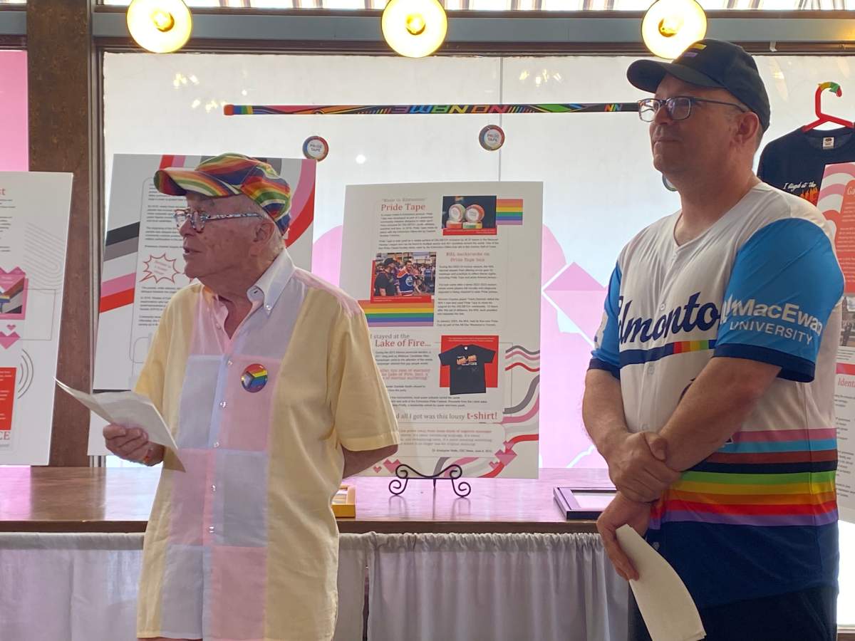 Former city councillor Michael Phair at the opening of Fort Edmonton Park's new exhibit honouring the city’s 2SLGBTQ+ community on Monday, July 22, 2024.