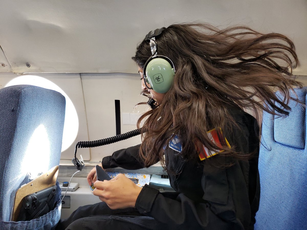 Dr. Shawna Pandya tests a novel biomonitoring device in 0g during the 2019 IIAS microgravity campaign in partnership with Isansys, Stark Industries, and the National Research Council of Canada.