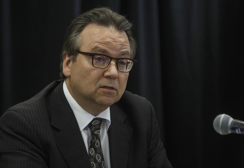 Alberta Auditor General Doug Wylie speaks in Edmonton on Friday, Oct. 4, 2019. Wylie says the province's system for managing surface water is ineffective and not set up to deal with changing conditions. 