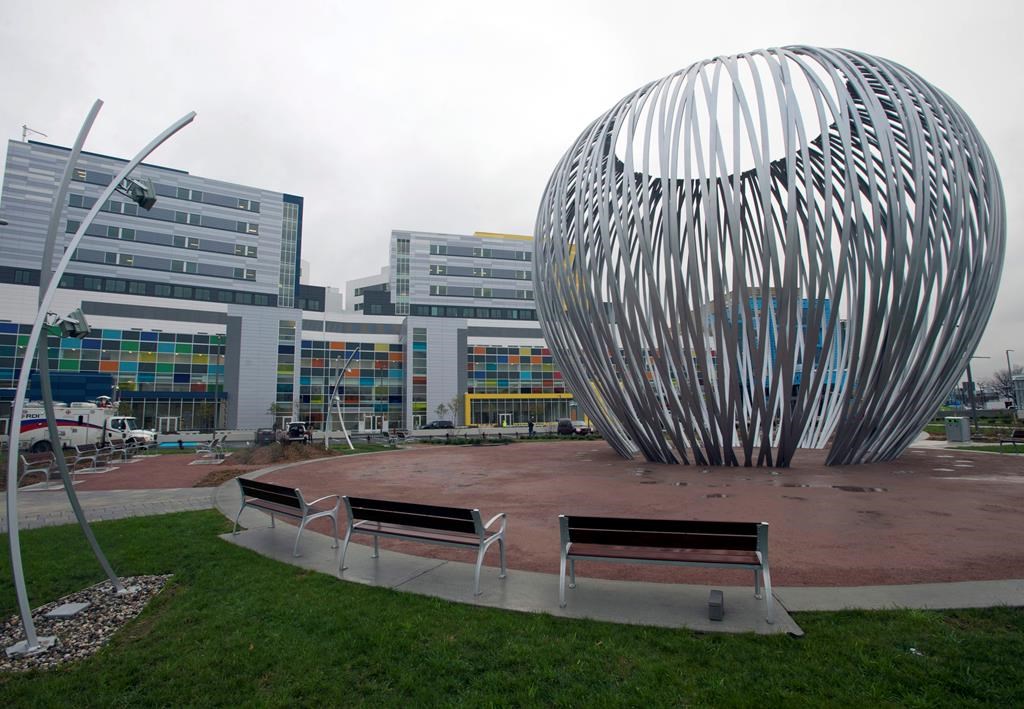 The McGill University Health Centre (MUHC) main entrance is seen in Montreal on Nov. 7, 2014. THE CANADIAN PRESS/Ryan Remiorz.