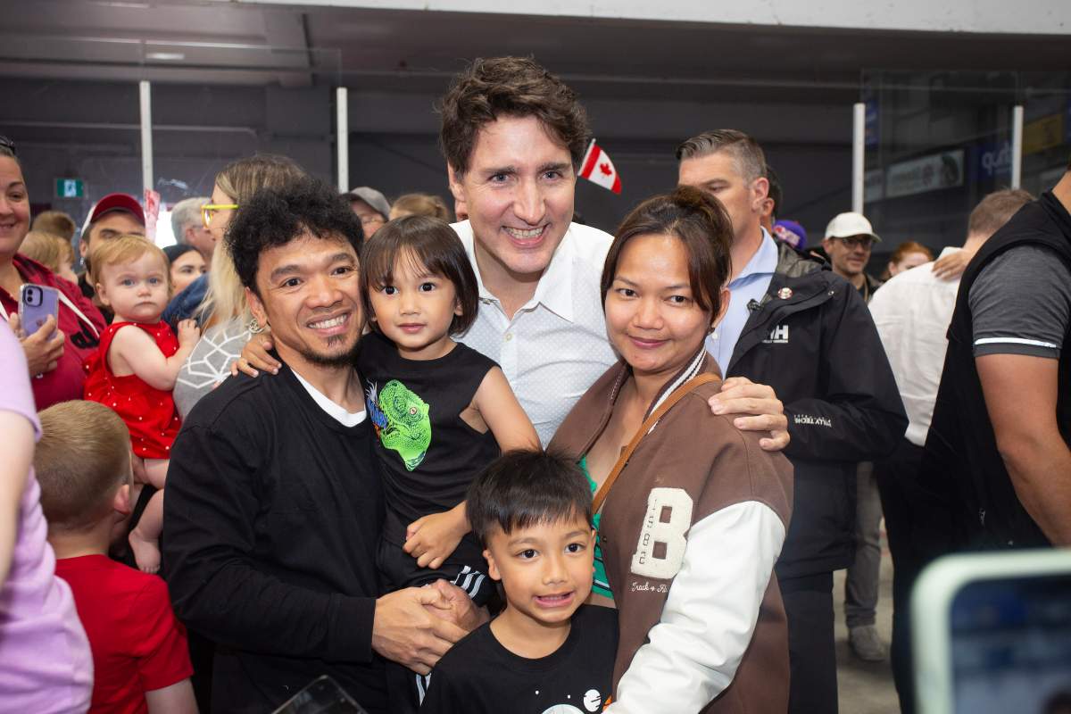 Prime Minister Justin Trudeau attends a Canada Day community event inside the Glacier Arena in Mount Pearl, N.L on Monday, July 1, 2024. THE CANADIAN PRESS/Paul Daly