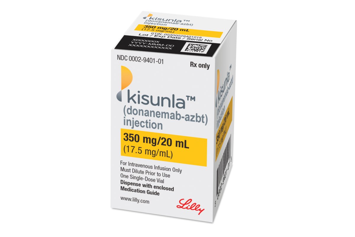 This image provided by Eli Lilly shows the company's new Alzheimer’s drug Kisunla. The Food and Drug Administration approved Eli Lilly’s Kisunla on Tuesday, July 2, 2024 for mild or early cases of dementia caused by Alzheimer’s.