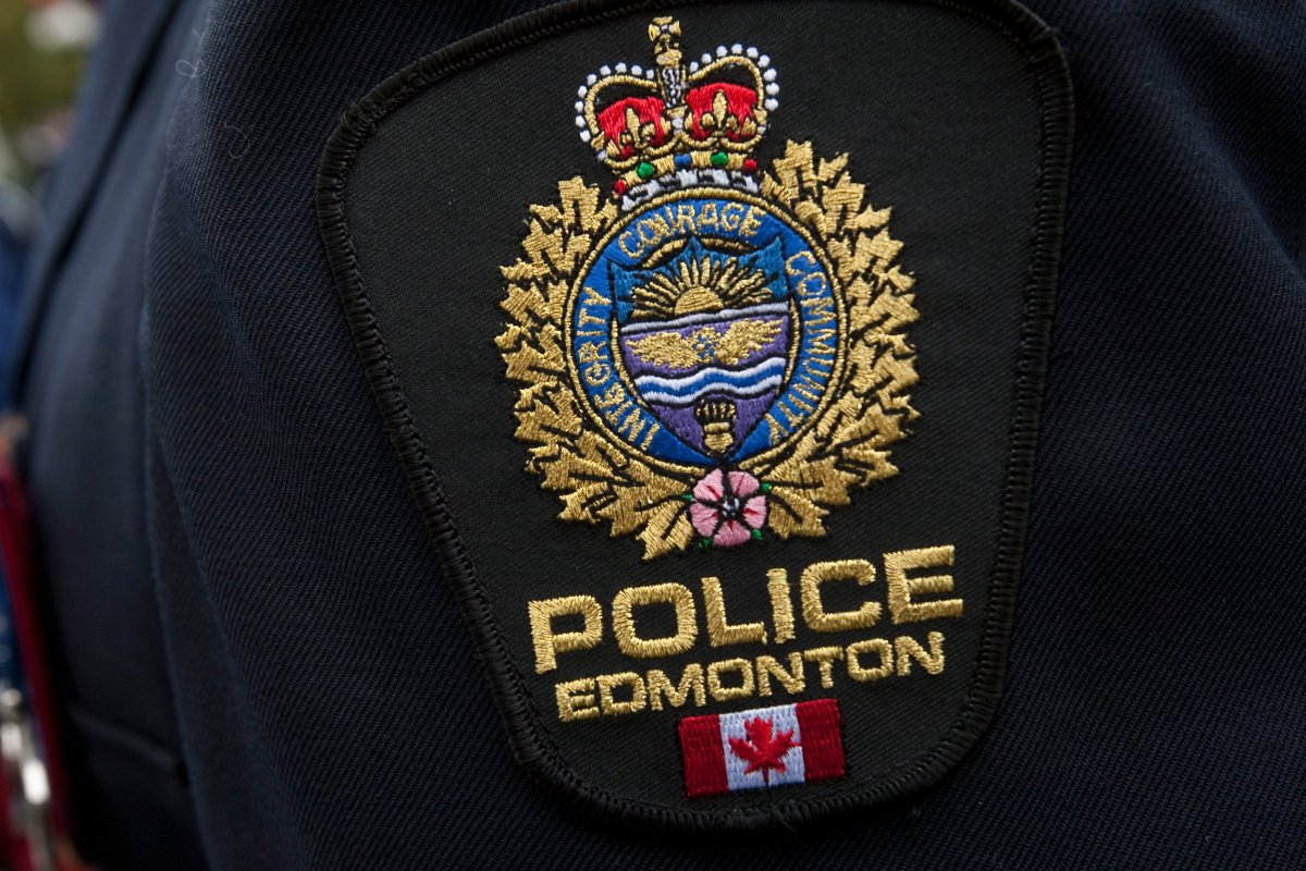 Edmonton Police badge is seen during a police memorial parade in Ottawa Sunday September 26, 2010.