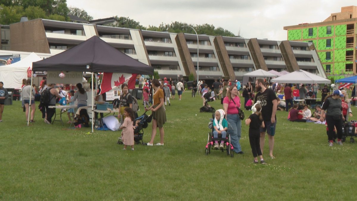 Saskatonians gathered along the river on Canada to honour and reflect on Canada's past, present and future.